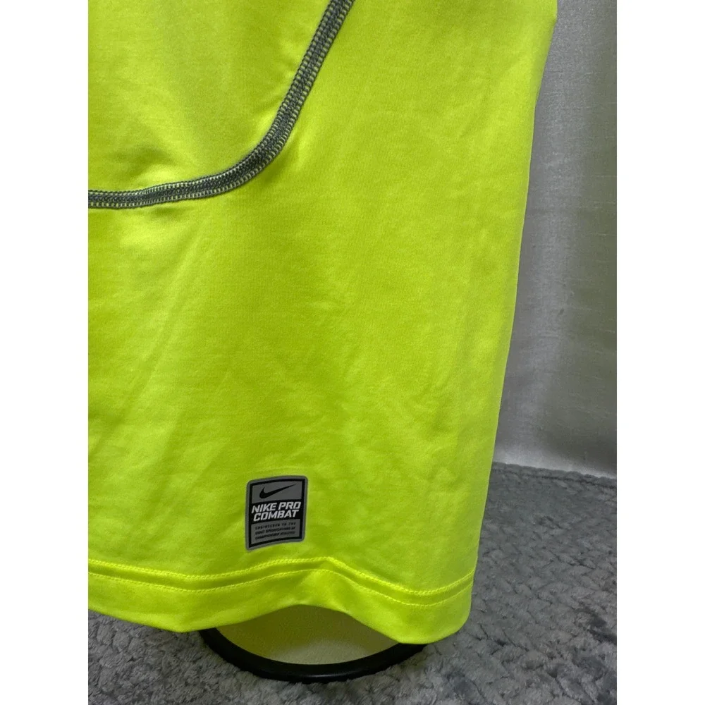 Nike Pro Combat Dri-FIT Compression Tank Top Neon Yellow Womens Large Sleeveless